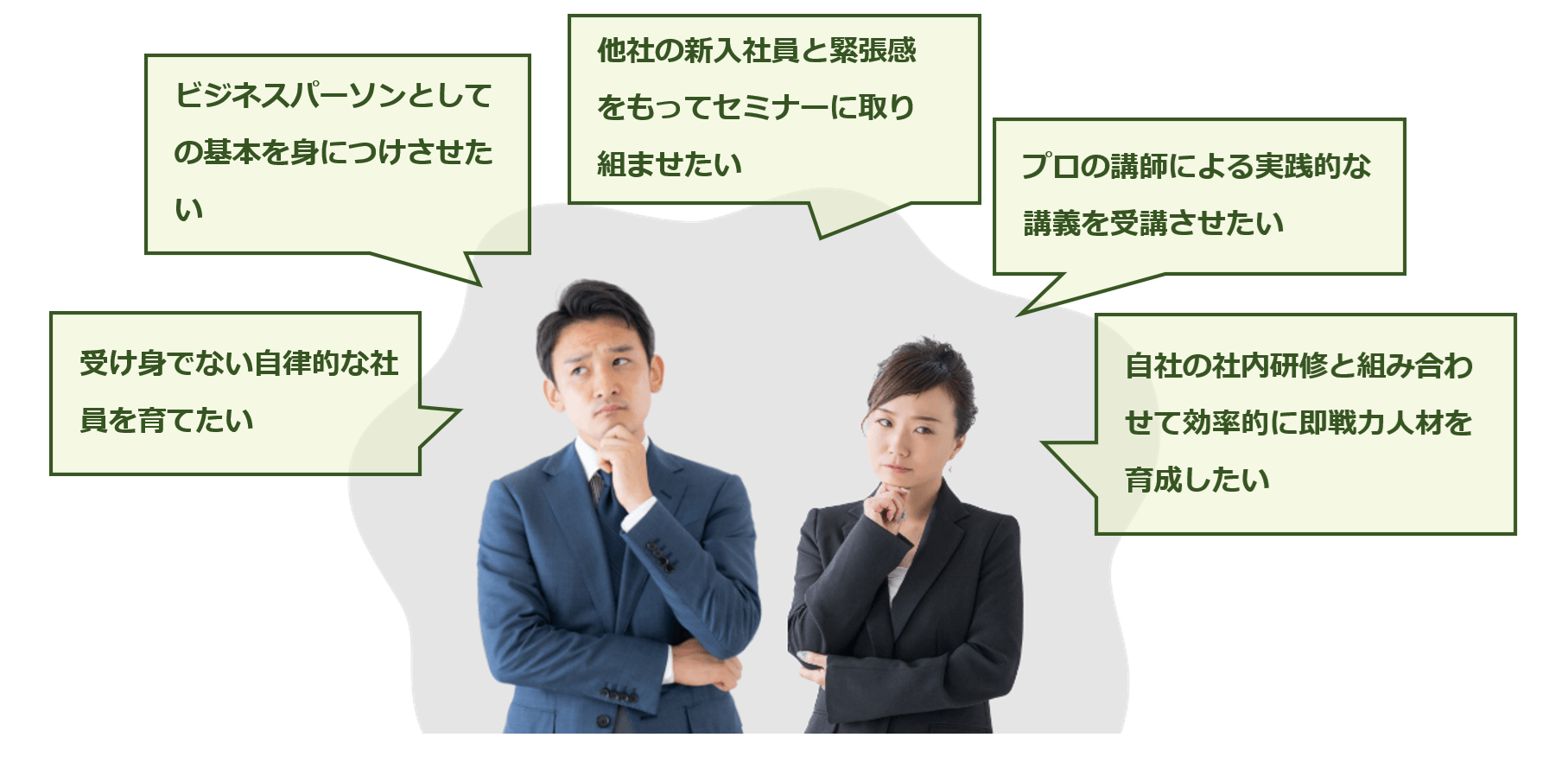 考えている男性と女性