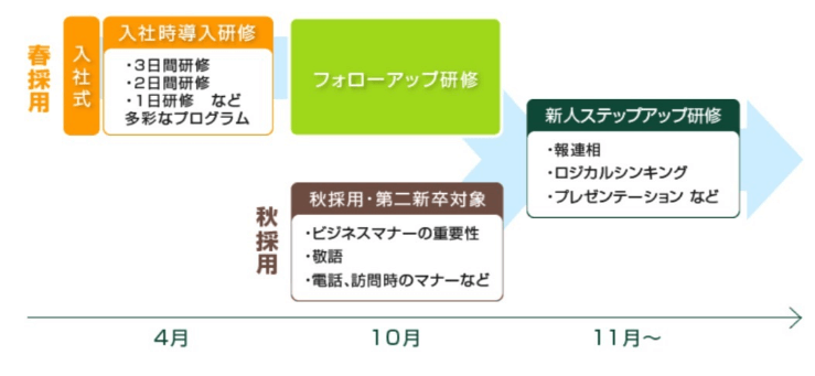 新入社員教育のイメージ図